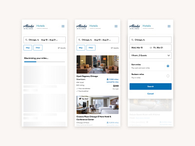 White Label by Rocket Travel: Mobile Hotel Search Results