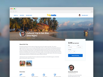 Tripmate Redesign - Trip Detail Page desktop detail page panama redesign responsive web tours travel travel website trip tripmate trips