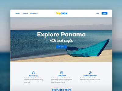 Tripmate Redesign - Homepage desktop detail page panama redesign responsive web tours travel travel website trip tripmate trips