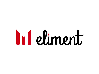 Eliment, a new startup/product black logo red startup
