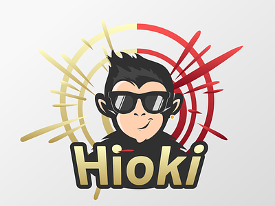 Hioki Monkey card design illustration logo