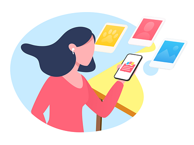 We Are Looking Forward To Your Aha Moments app card illustration ui ux