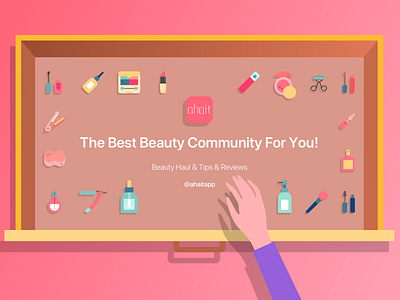 The Best Beauty Community For You card colour design illustration ui