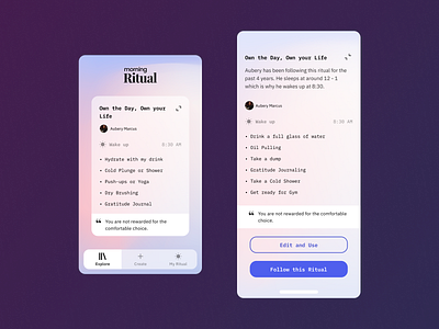 Morning Ritual App Concept