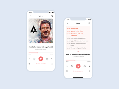 Podcast App with Show Notes design iphone minimal podcast typogaphy ui ux