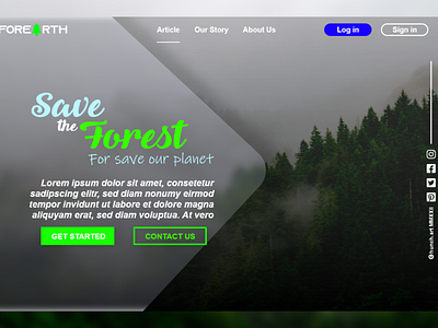 forest-landing page landing page ui ux web design