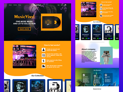 landingpage MusicVynil album e commerce homepage landing page music ui design uiux ux design vynil web design