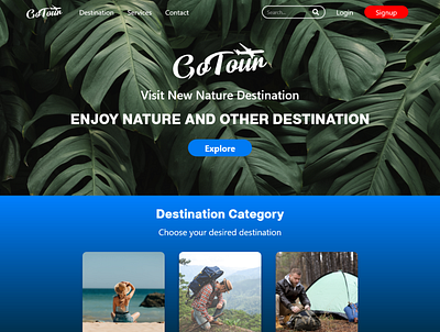 GoTour-landingpage adobexd beach forest homepage landing page mountain nature travel ui design uiux ux design web design