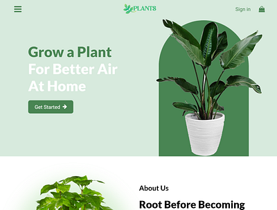 plant-landingpage design fresh homepage landing page nature plant ui uiux ux web design website