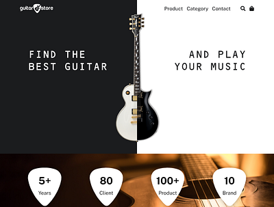 guitarstore-landingpage design ecommerce guitar homepage landing page music store ui ui design uiux ux ux design web design website