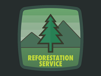 The Reforestation Service badge dystopian fictional forest government service