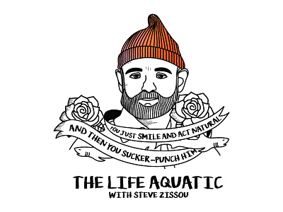 The Life Aquatic beard bill murray flowers movie punch sharks submarine sucker swim tattoos the life aquatic wes anderson