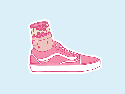 Vans life blue flowers pastel pink roses shoes sneaker sneakers tattoos vans