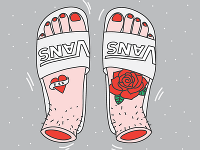 Vans for fans blood feet fingers foot nails red roses shoes slides tattoos vans