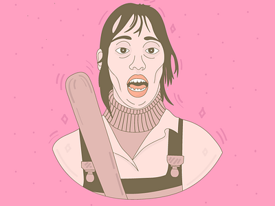 Wendy! baseball brown dots girl lines movies pink the shining wendy
