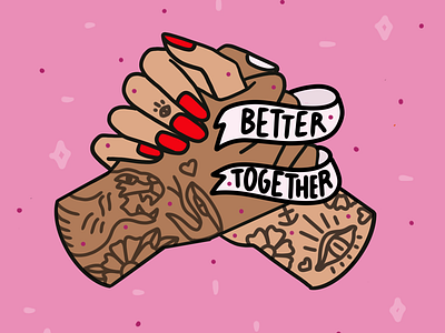 Better together girls hands tattoo