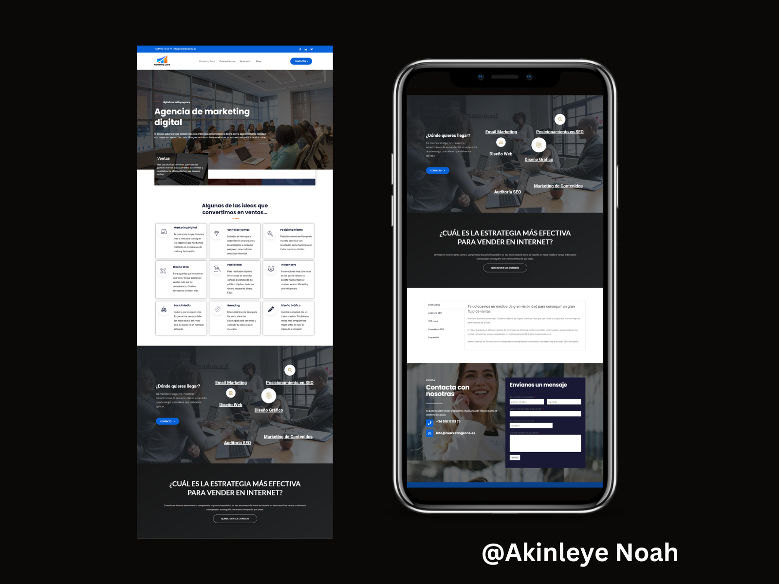 A bilingual Digital Marketing Agency Website by Timi Akinleye on Dribbble