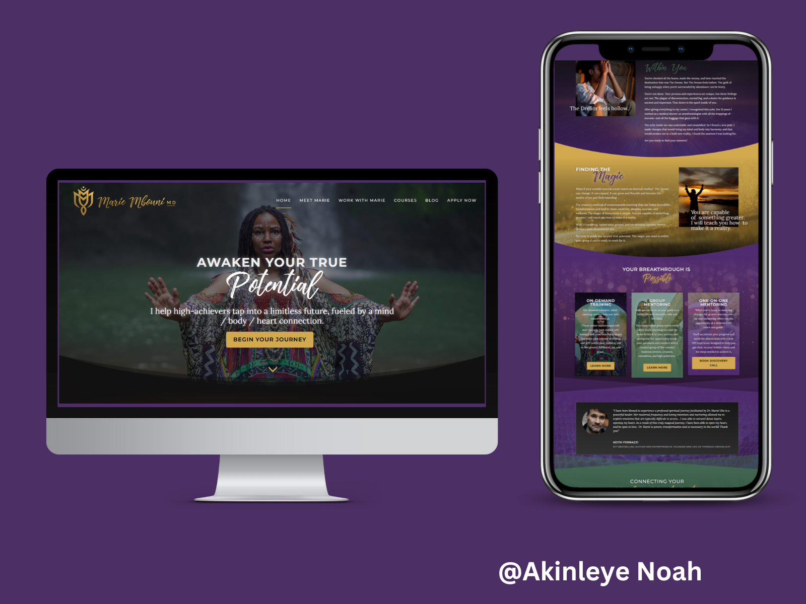 Spiritual Coaching Website By Akinleye Noah On Dribbble   Spirital 4x 