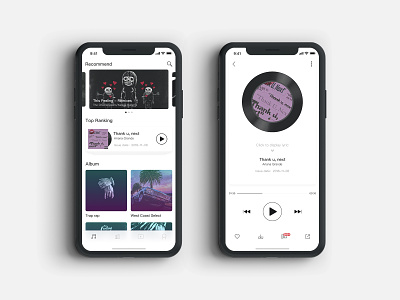 Music APP home page and play page
