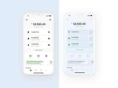 Skeuomorph crypto banking dashboard