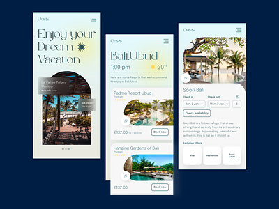 Oasis Website Concept bali beach beautiful design flat graphic design hotel indonesia interface mobile resort travel tropical ui web webdesign website