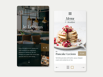 Le Lecious Restaurant cafe design flat flat design food mobile restaurant ui web website