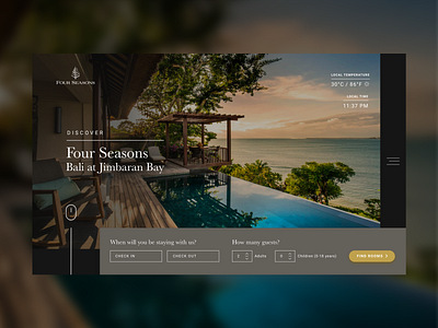 Four Seasons Hotel Concept Website desktop flat flatdesign hotel ui web webdesign website