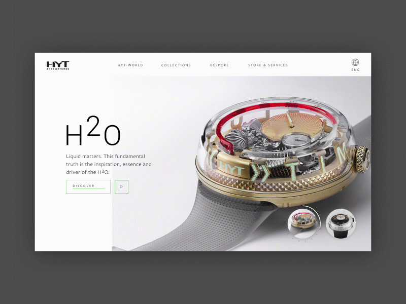 HYT Watches Website Concept animation concept design desktop flat flatdesign gif hyt ui watch web web design website