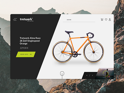 Tretwerk Webdesign Concept bicycle bike concept design desktop flat flatdesign interface tretwerk ui web website