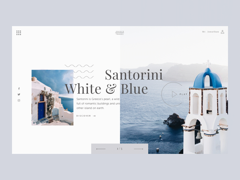 Greece Travel Desktop Webdesign animation animation 2d desktop greece interface santorini ui web webdesign website website animation website builder