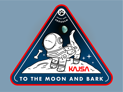 Space Dog Program Patch apollo badge design dog moon nasa patch space vector yorkshire