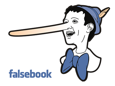 Falsebook design activism facebook mark pincocchio