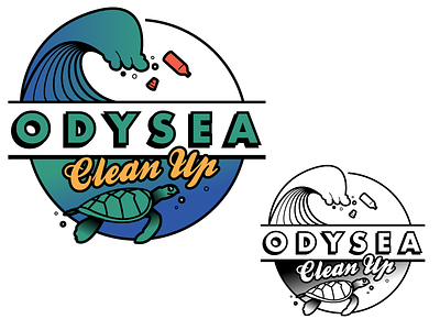 Odysea Logo bw color enviromental logo sea sketch