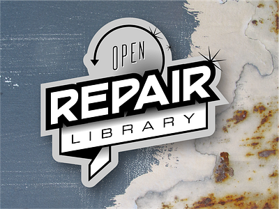 The Open Repair Library design logo repair repairing type typography vector vintage