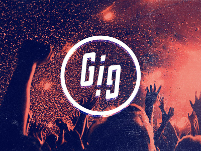 Gigalize icon concert crowd live logo music sign