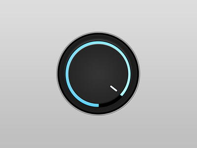 Knob audio black gui knob on white ui