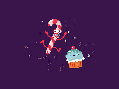Talking Candy candy character christmas cupcake design illustration lollypop xmas