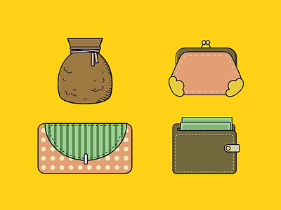 Wallets illustration purse wallets