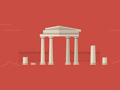 Ancient Agora agora ancient athens bars building columns greek illustration
