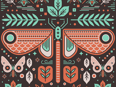 Jungle insects pattern
