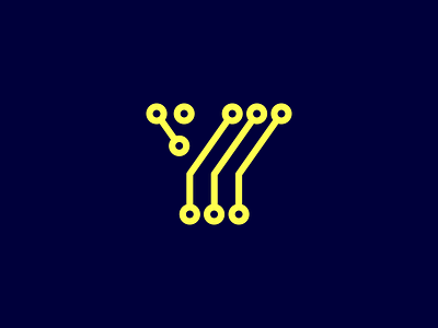 Y circuit circuit electric letter logo logotype typography y