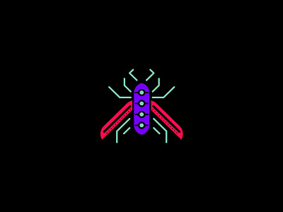 A bug's night 2 bug butterfly fluo illustration insect neon night vector