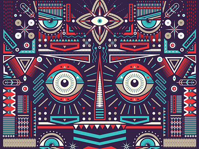Maori face eyes illustration maori pattern triangles tribal