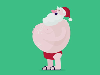 Santa wearing his speedo