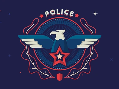 Police insignia badge eagle illustration police sherif shield star symbol