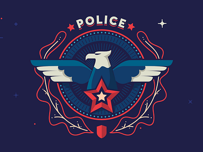 Police insignia badge eagle illustration police sherif shield star symbol