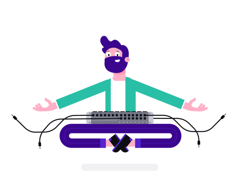 Rainbow chilling out 2d animation character dj dude illustration levitate music musician rainbow rig yoga