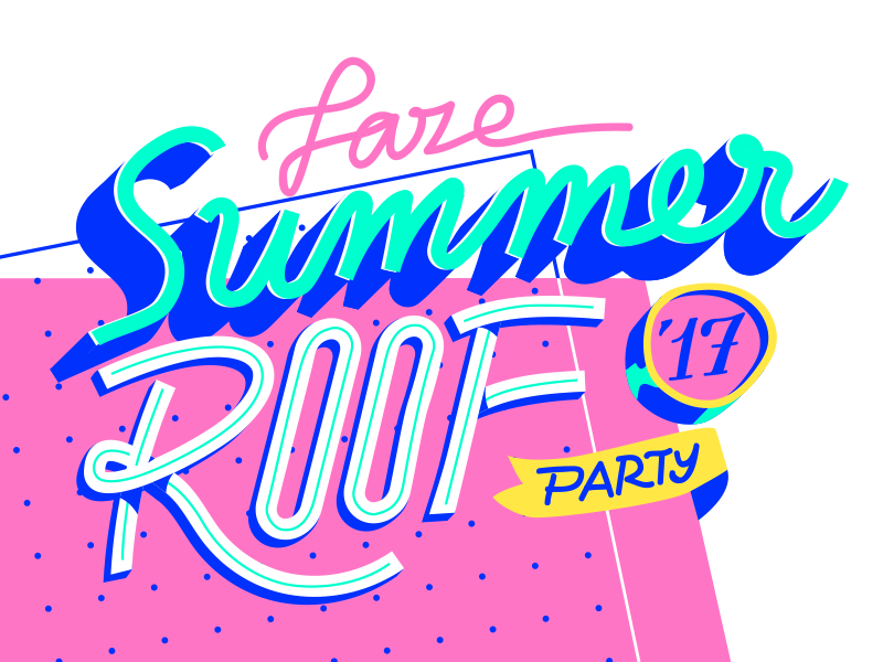 our studio's Summer Party! 17 beer roof party lettering typography summer