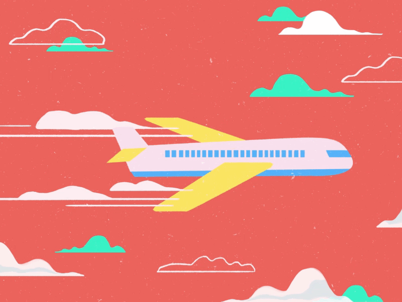 Airplane travel airplane animation clouds frame by frame illustration plane sky
