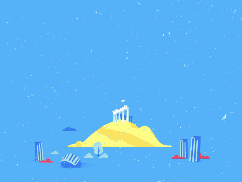 Acropolis sunrise acropolis ancient animation clouds frame by frame greek illustration parthenon summer sun sunrise